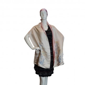 Silk scarf hand-embroidered with flower 40*200 cm ( different designs )